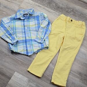 The Children's Place 3T Boys Easter Spring Dressy Outfit Collared Button Down